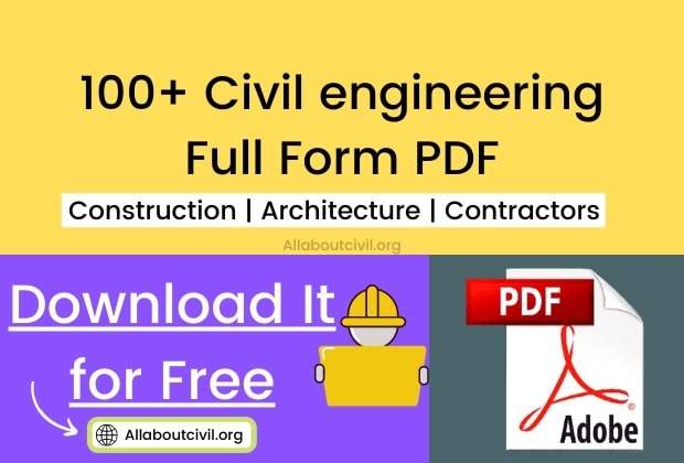 100 Common Civil Full Form Civil Engineering Abbreviations