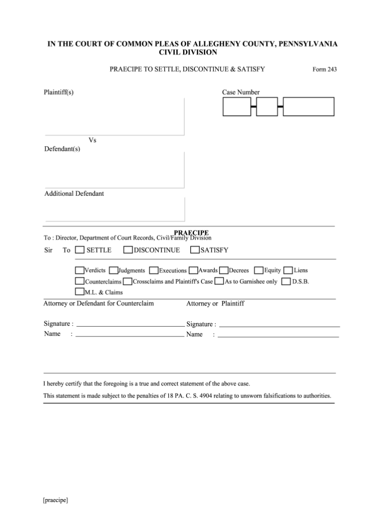 Allegheny County Civil Court Forms Civil Form 2023 Allegheny County Civil Court Forms Civil Form 2023