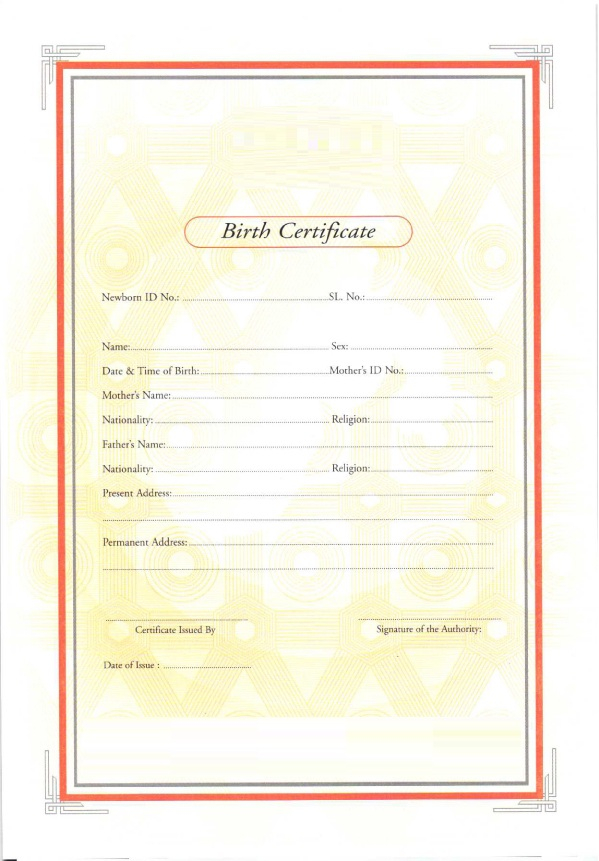 Birth Certificate Dhaka Central International Medical College Hospital