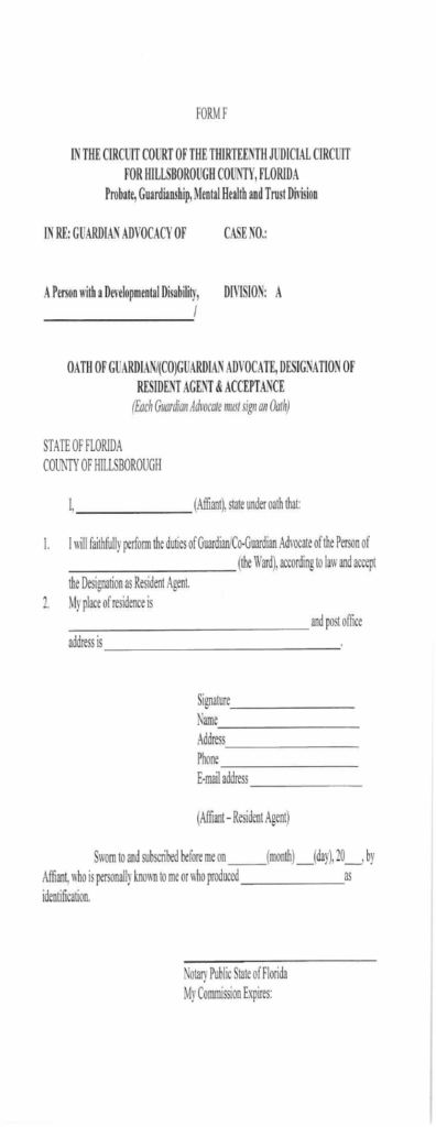 Fill Free Fillable Guardian Advocacy Forms Thirteenth Judicial 