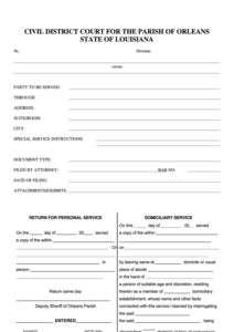 Civil District Court Orleans Parish Forms Civil Form 2023 Civil District Court Orleans Parish Forms Civil Form 2023