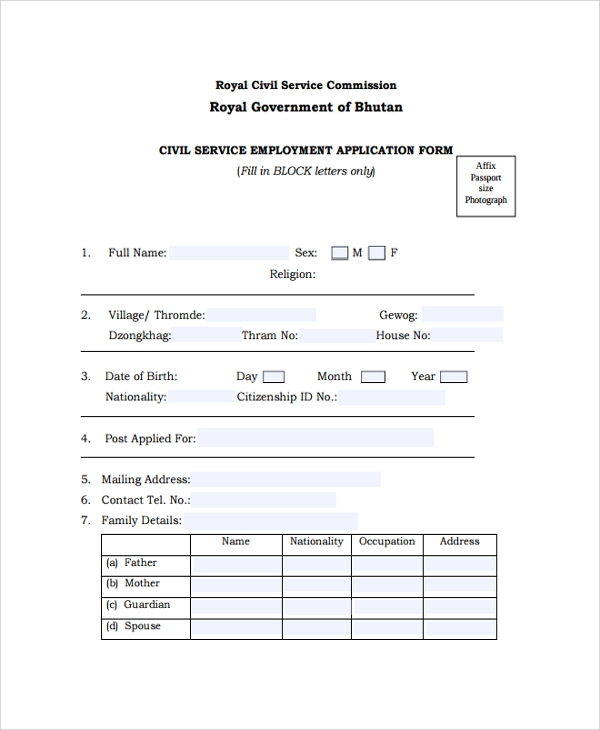 FREE 24 Sample Job Application Forms In PDF MS Word