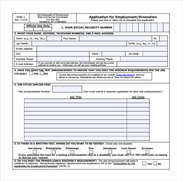 FREE 8 Sample Civil Service Exam Application Forms In PDF