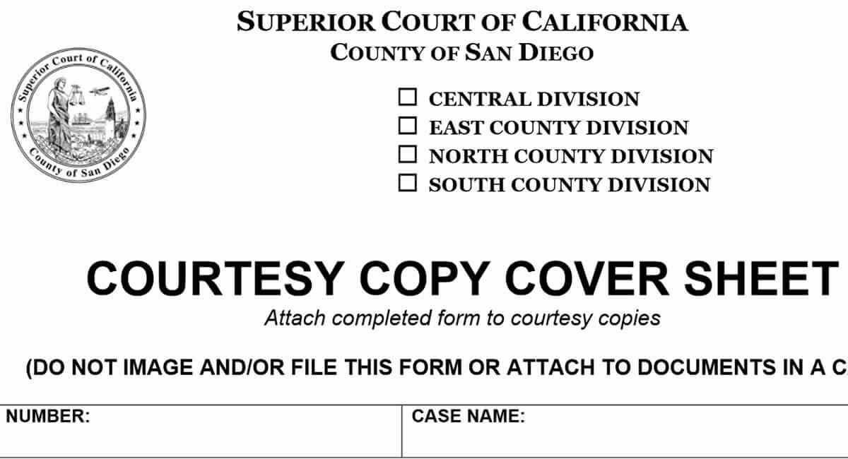 New Civil Cover Sheet For San Diego Superior Court Family Law Cases