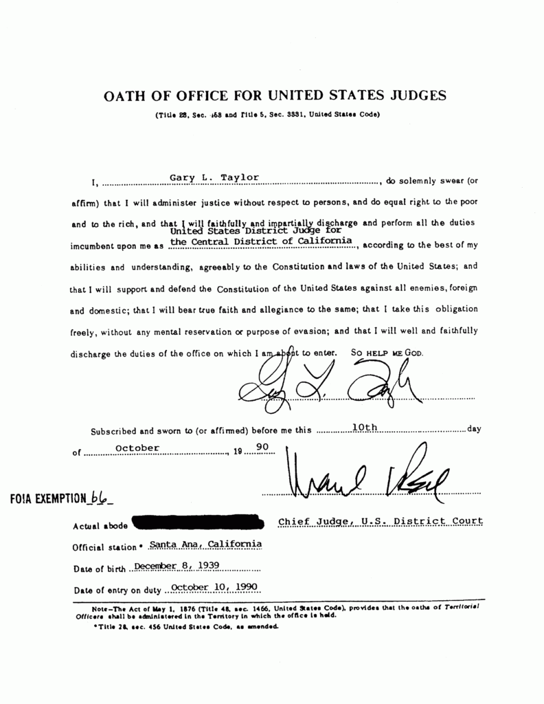 Oath Office Sample Just B CAUSE