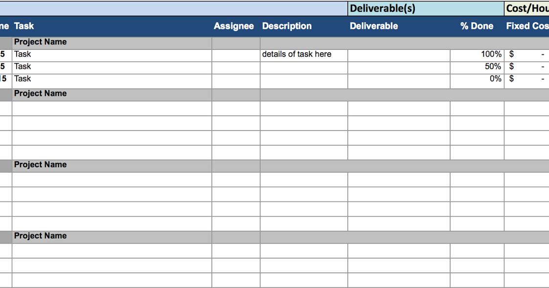 Project Tracker Template Software Engineering