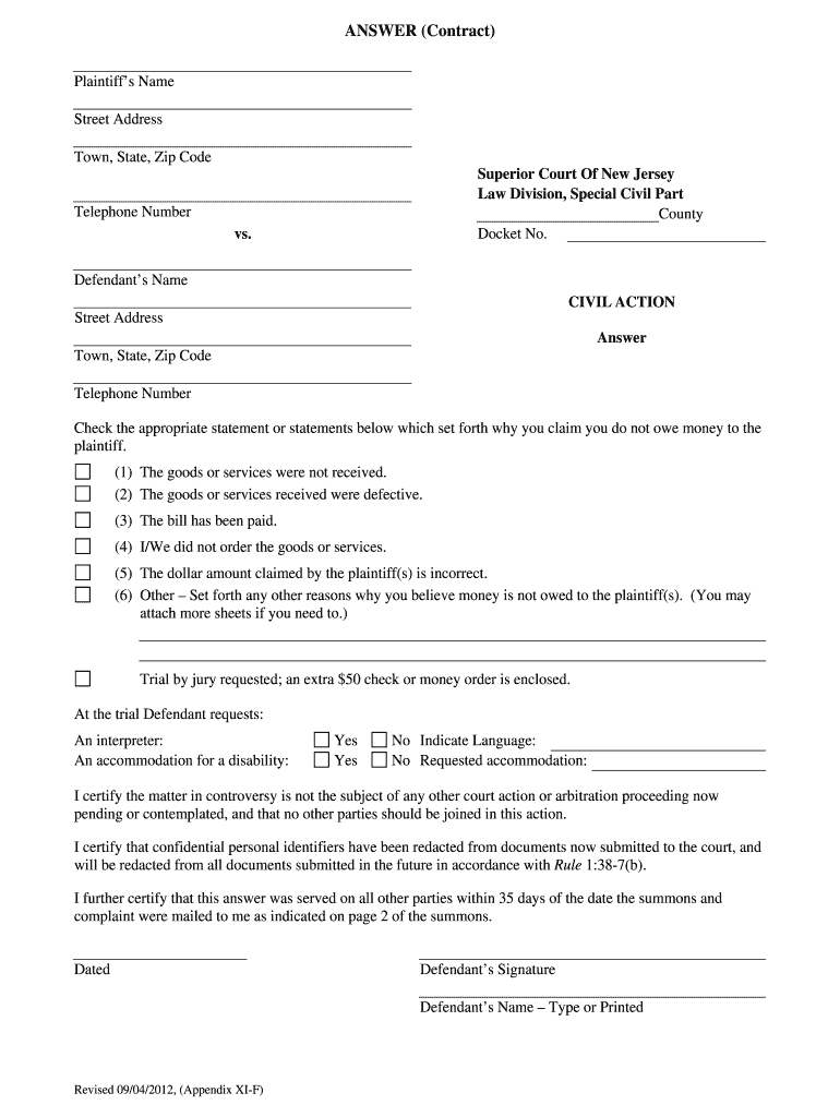 Sign Civil Action Form Fill Out And Sign Printable PDF Template SignNow