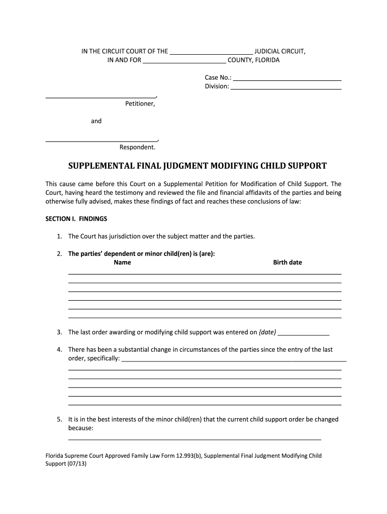 2013 Form FL 12 993 b Fill Online Printable Fillable Blank PdfFiller