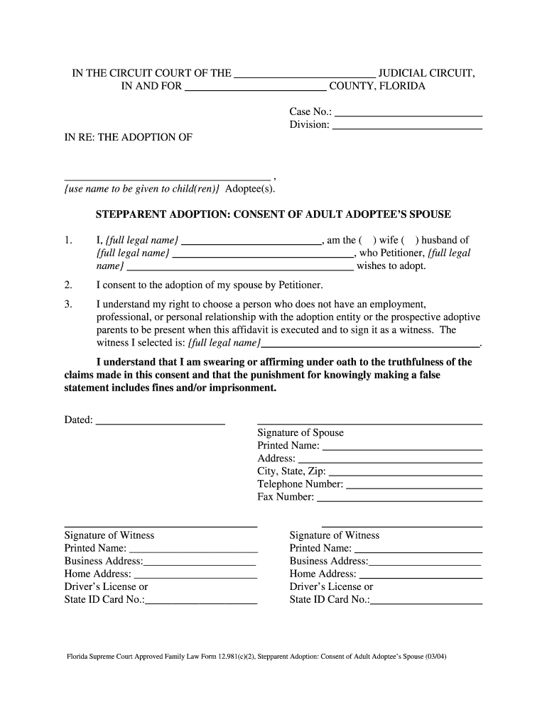 Consent Adult Adoptee Form Fill Out And Sign Printable PDF Template