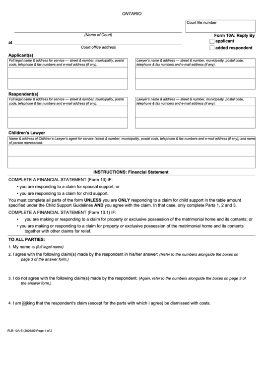 Court Forms Ontario Civil Civil Form 2023