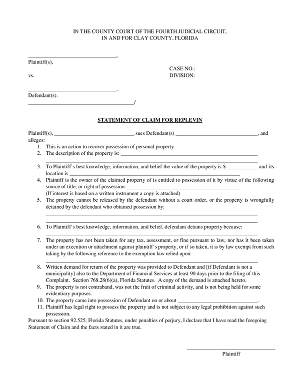 Fill Free Fillable Clay County Florida Clerk Of Court And Comptroller