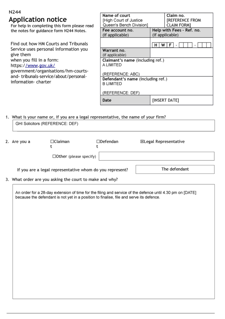 Form N244 Application Notice N Application Notice For Help In 