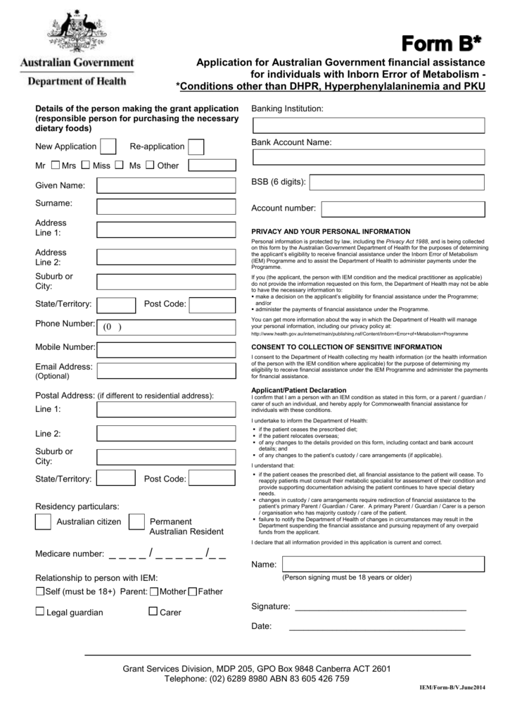IEM Programme Application Form B