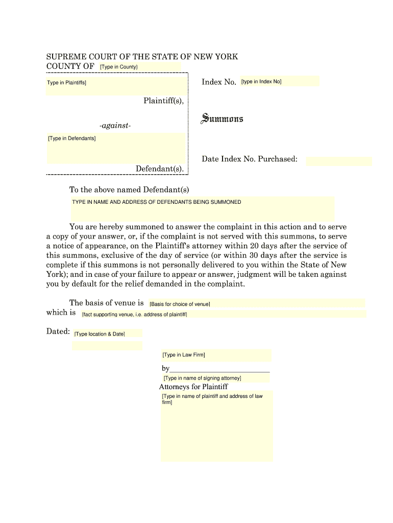 Ny Summons Search Fill Out And Sign Printable PDF Template SignNow