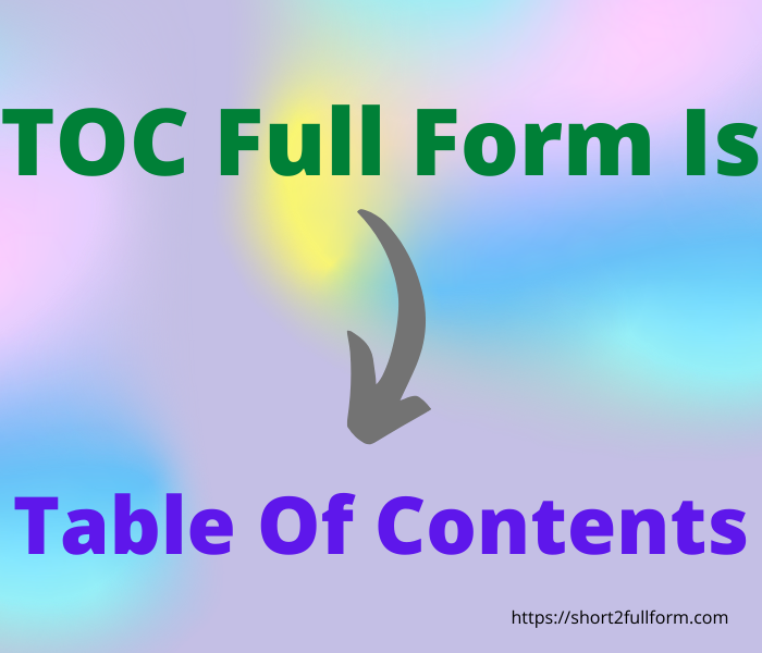 What Is The Full Form Of TOC TOC Full Form